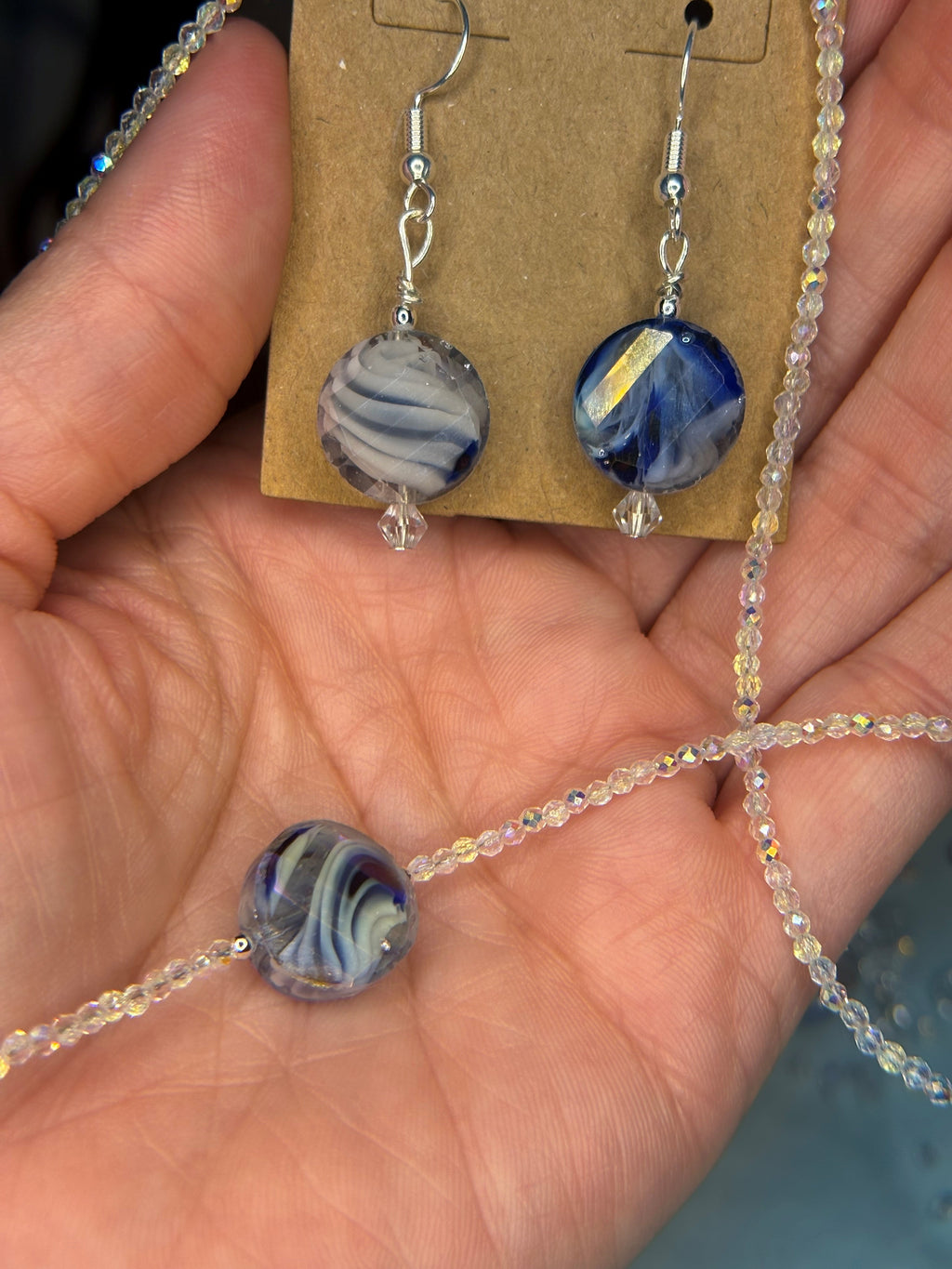 Indigo Current Necklace and Earring Set