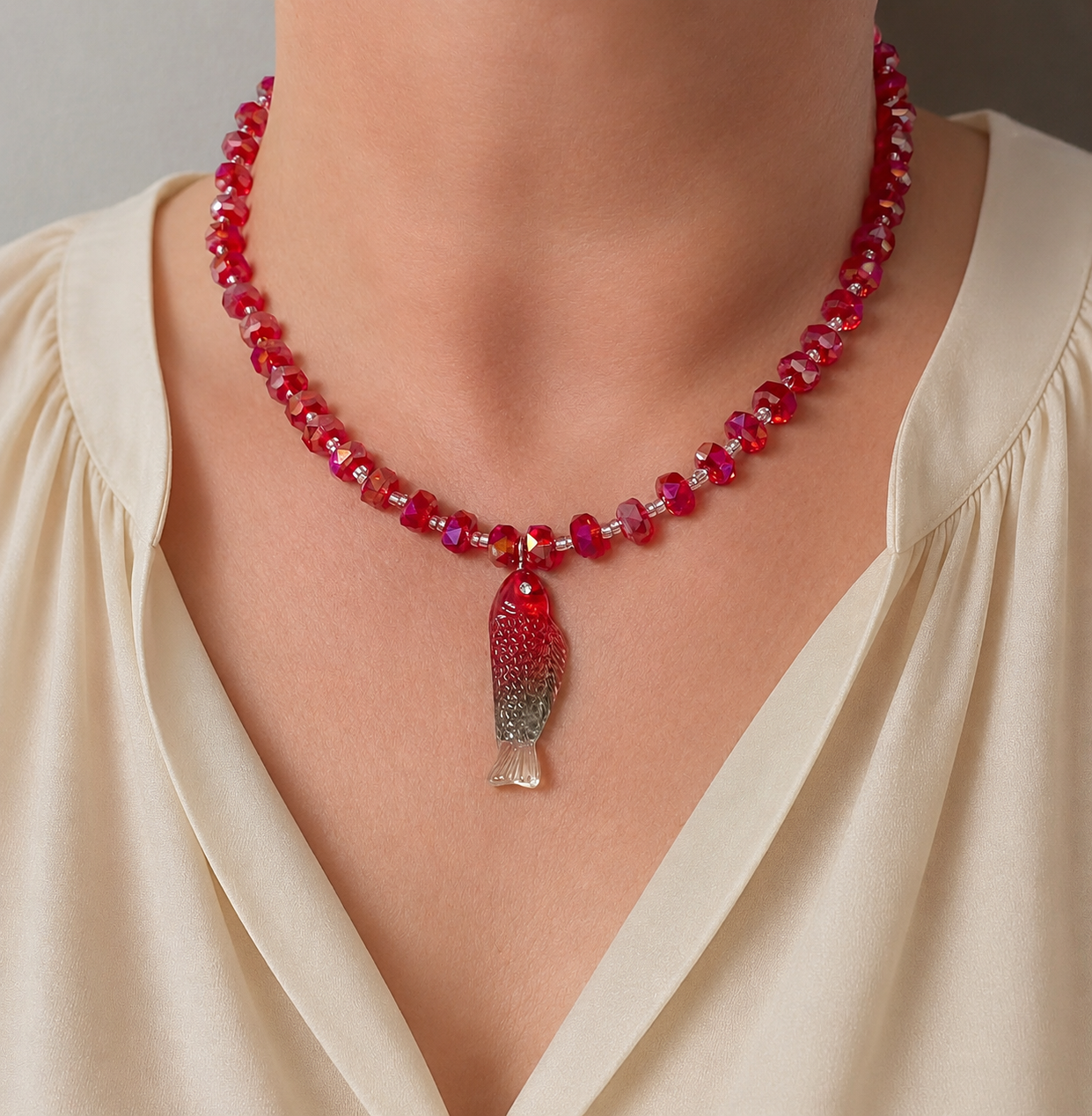 Strawberry Fields Cat & Cat Mom Necklace